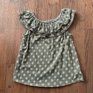 Old Navy Olive Ruffle Sleeve Blouse